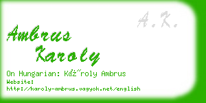 ambrus karoly business card